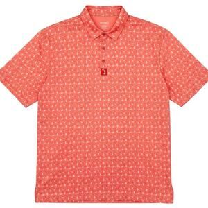 Bogey Bros "Kitty" Magnet Golf Polo Shirt Mens XL Coral Allover Performance